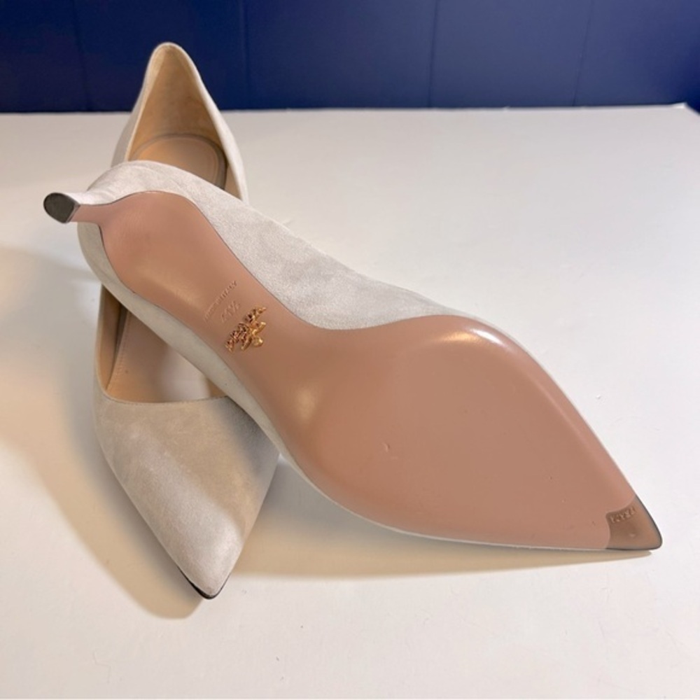 Prada Grey Suede Heels Size 41.5 or US 11.5 - Picture 7 of 9